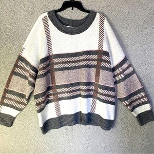 B Womens  Heavy Winter Knit Sweater Size 3X Grandma core Crew Neck Top